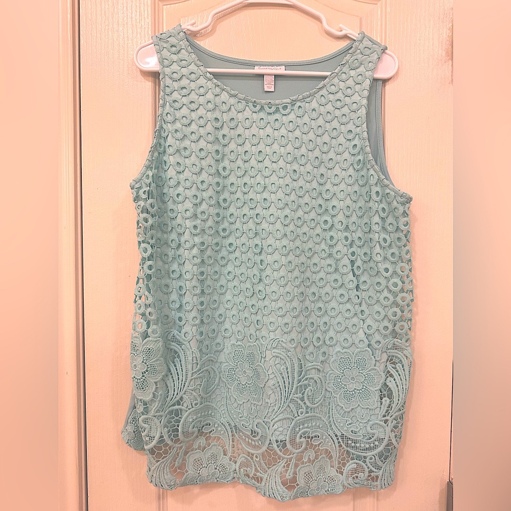 Charter Club Women’s Turquoise Sleeveless Blouse Size 0x
